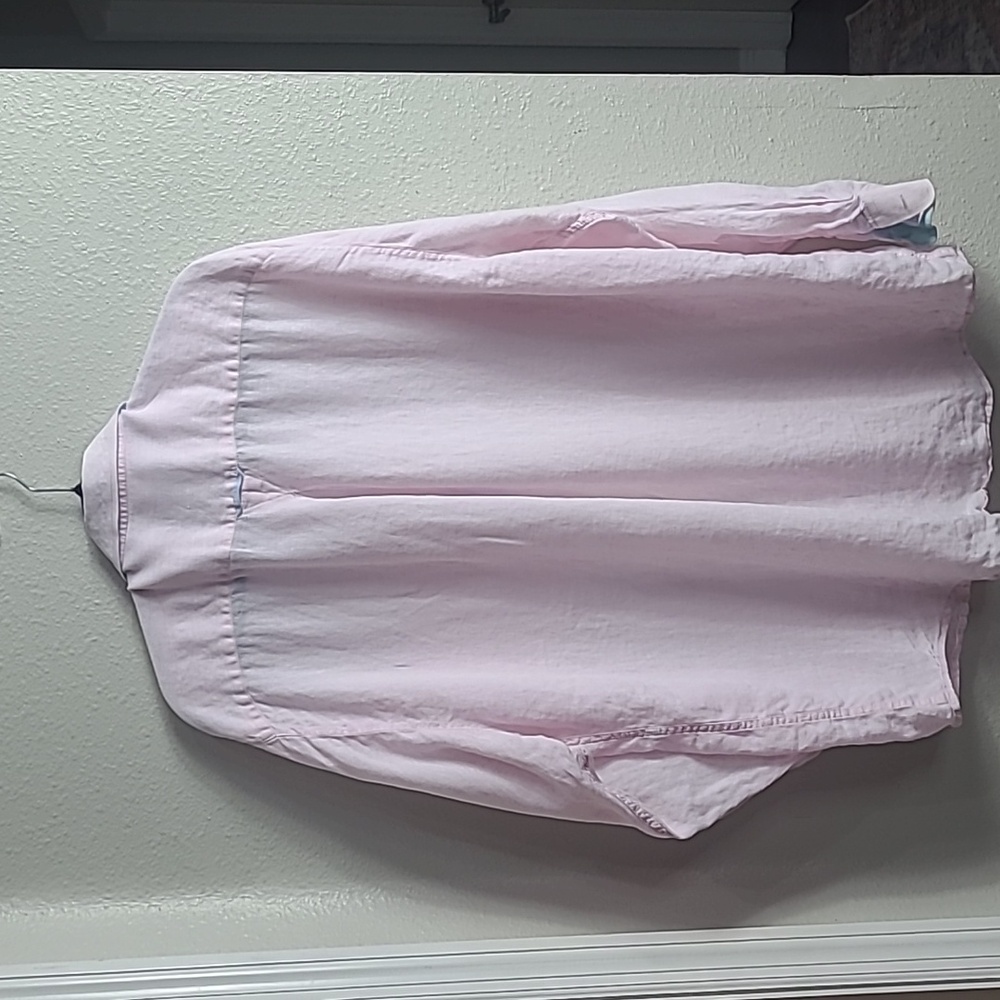 MINE Light Pink Men's Button-Up Shirt Size XL 100% Linen - Picture 8 of 10